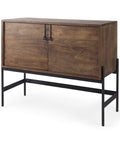 Glenn Dark Brown Mango Wood Accent Cabinet -56