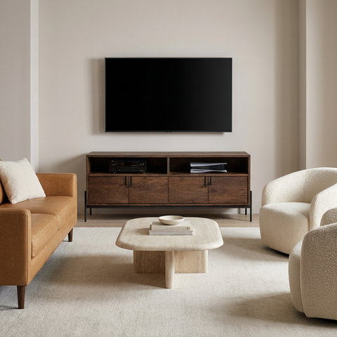 Glenn IV Dark Brown Mango Wood Media Console 