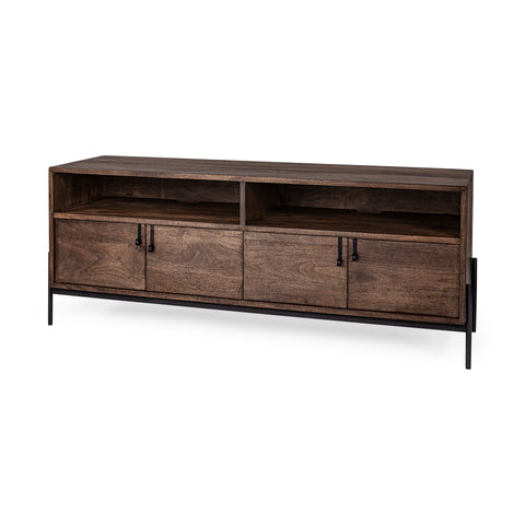 Glenn IV Dark Brown Mango Wood Media Console -1