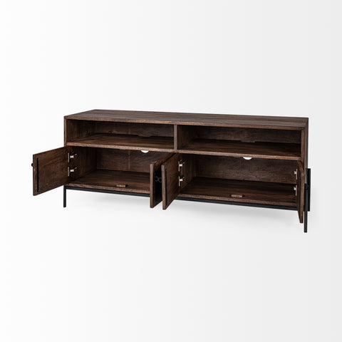 Glenn IV Dark Brown Mango Wood Media Console -2
