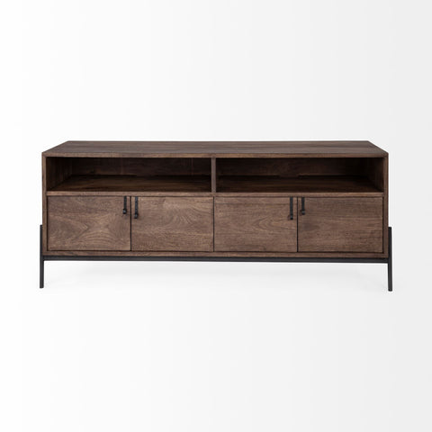 Glenn IV Dark Brown Mango Wood Media Console -4