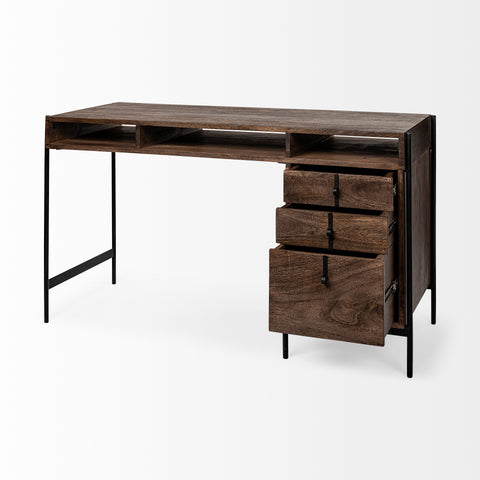 Glenn Solid Mango Wood Desk-2