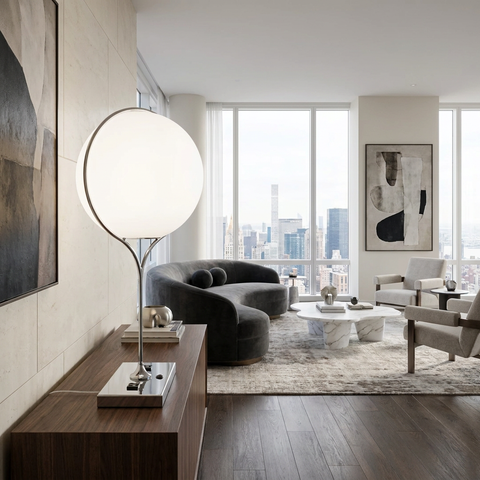 Globo Polished Chrome Table Lamp