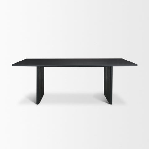 Grier 84" Black Mango Wood Dining Table- 2