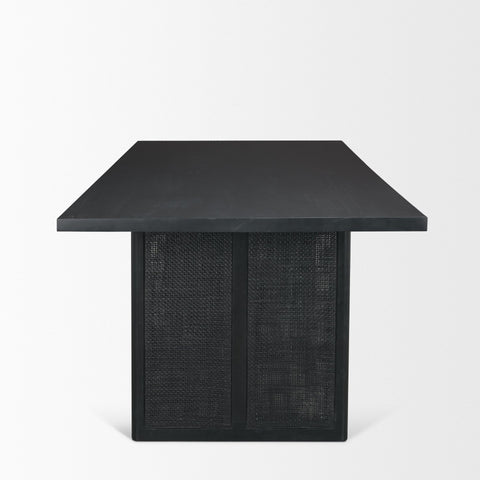 Grier 84" Black Mango Wood Dining Table- 3