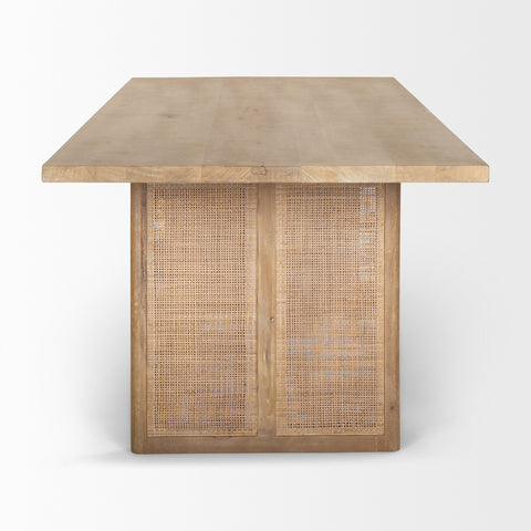 Grier 84" Light Brown Mango Wood Dining Table-3