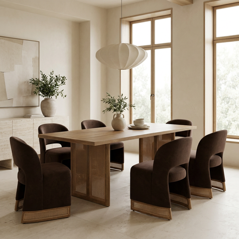 Grier 84" Light Brown Mango Wood Dining Table