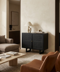 Grier Black Mango Wood Accent Cabinet 
