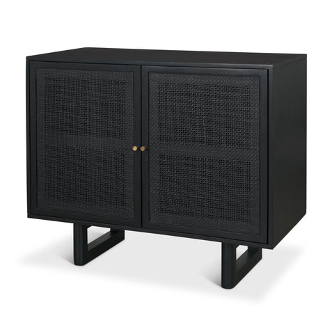 Grier Black Mango Wood Accent Cabinet -1