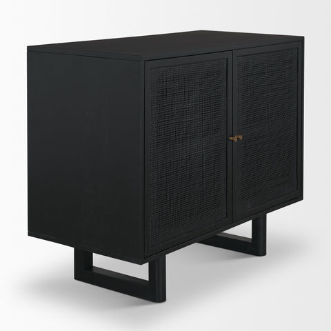 Grier Black Mango Wood Accent Cabinet -4