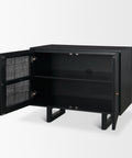 Grier Black Mango Wood Accent Cabinet -5