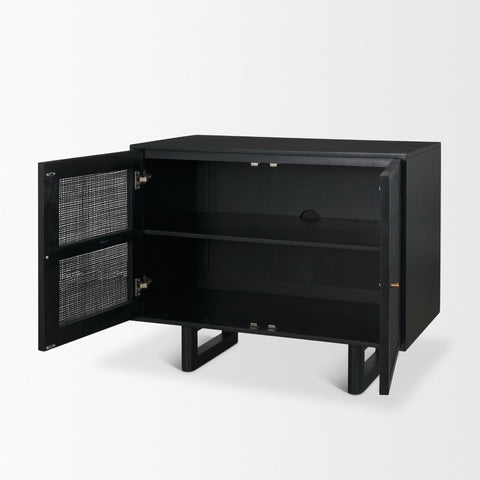 Grier Black Mango Wood Accent Cabinet -5
