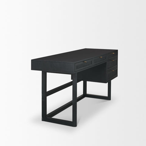 Grier Black Mango Wood Cane Desk-5