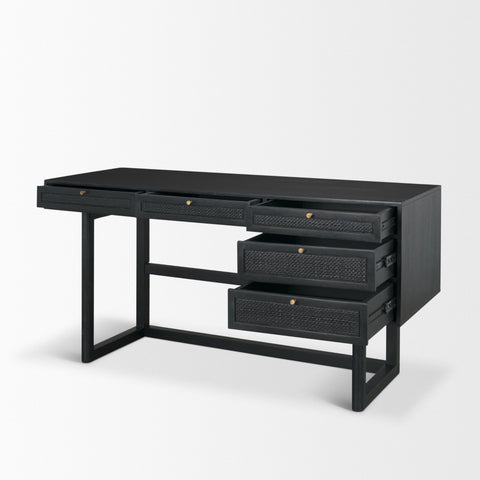 Grier Black Mango Wood Cane Desk-6