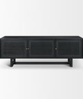 Grier Black Mango Wood and Cane Media Console -2