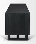 Grier Black Mango Wood and Cane Media Console -3