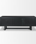 Grier Black Mango Wood and Cane Media Console -4