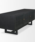 Grier Black Mango Wood and Cane Media Console -5