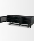 Grier Black Mango Wood and Cane Media Console -6