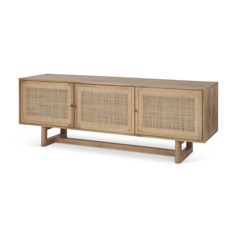 Grier Light Brown Mango Wood Media Console-1