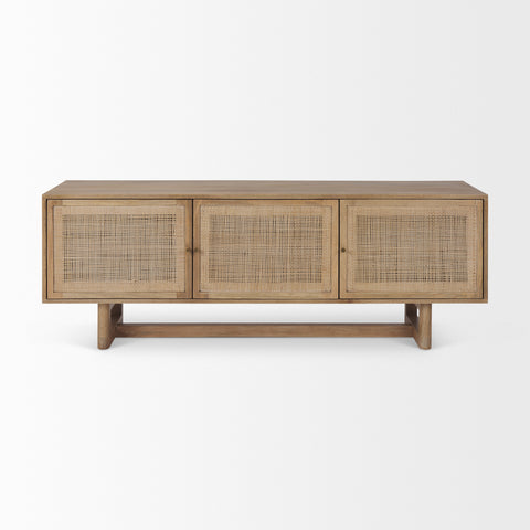 Grier Light Brown Mango Wood Media Console-2