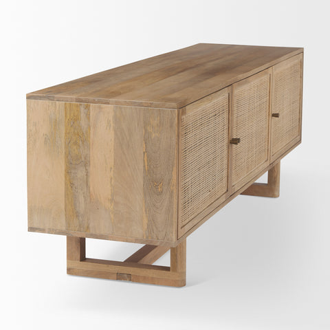 Grier Light Brown Mango Wood Media Console-5