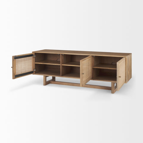 Grier Light Brown Mango Wood Media Console-6