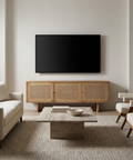 Grier Light Brown Mango Wood Media Console