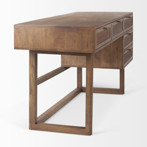 Grier Medium Brown Mango Wood Cane Desk-5