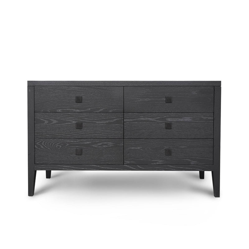 Hara Black Six Drawer- Dresser