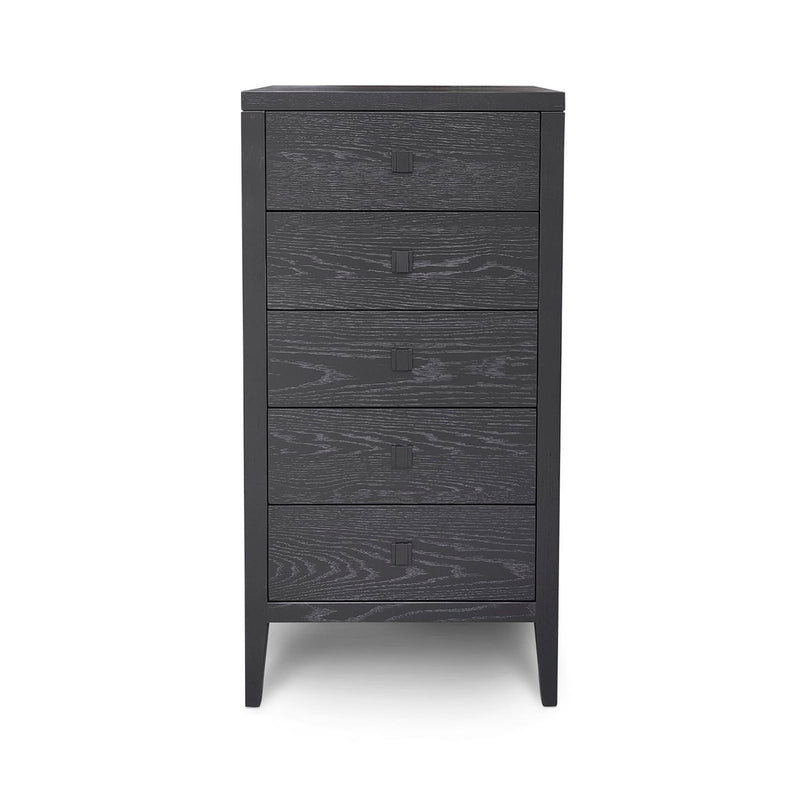 Hara Black Five Drawer- Dresser