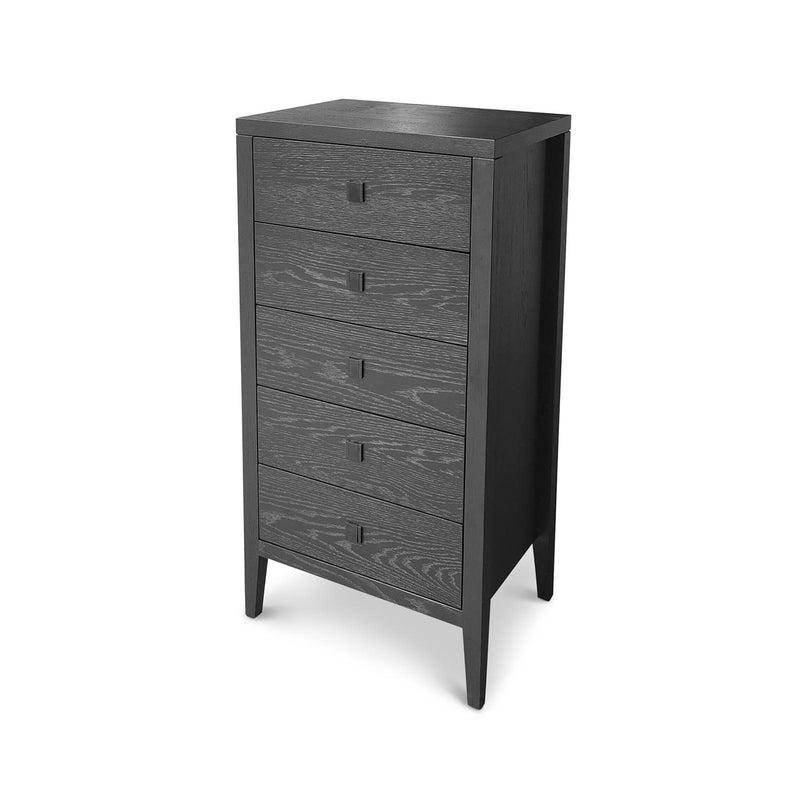 Hara Black Five Drawer- Dresser