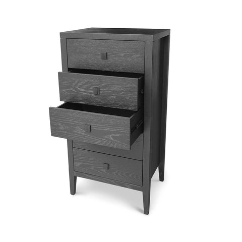 Hara Black Five Drawer- Dresser