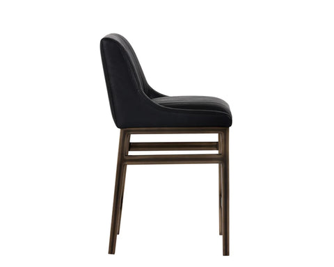 Halden Black Modern Faux Leather Counter Stool-3