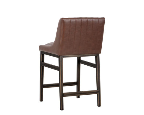 Halden Cognac Modern Faux Leather Counter Stool -2