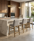 Halden Stone Modern Faux Leather Counter Stool 
