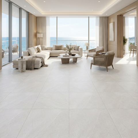 white stone look tile