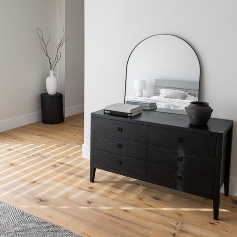 Hara Black Six Drawer- Dresser