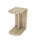 Haru Sand Wash C-Shaped Solid Acacia Wood End Table-1