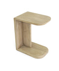 Haru Sand Wash C-Shaped Solid Acacia Wood End Table-2
