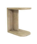 Haru Sand Wash C-Shaped Solid Acacia Wood End Table-3