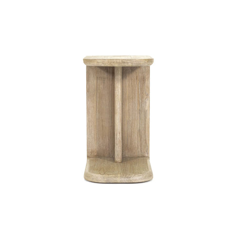 Haru Sand Wash C-Shaped Solid Acacia Wood End Table-4