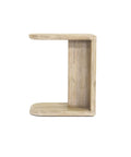 Haru Sand Wash C-Shaped Solid Acacia Wood End Table-5