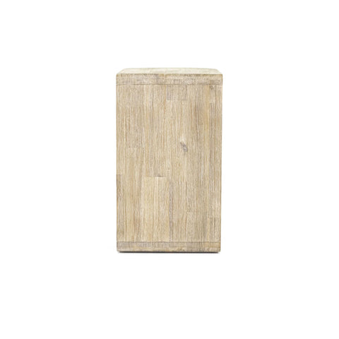 Haru Sand Wash C-Shaped Solid Acacia Wood End Table-6