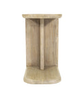 Haru Sand Wash C-Shaped Solid Acacia Wood End Table-7