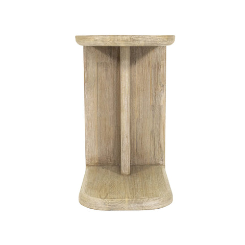 Haru Sand Wash C-Shaped Solid Acacia Wood End Table-7