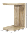 Haru Sand Wash C-Shaped Solid Acacia Wood End Table-8