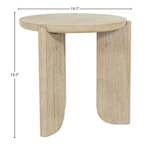 Haru Sand Wash Solid Acacia Wood End Table-8