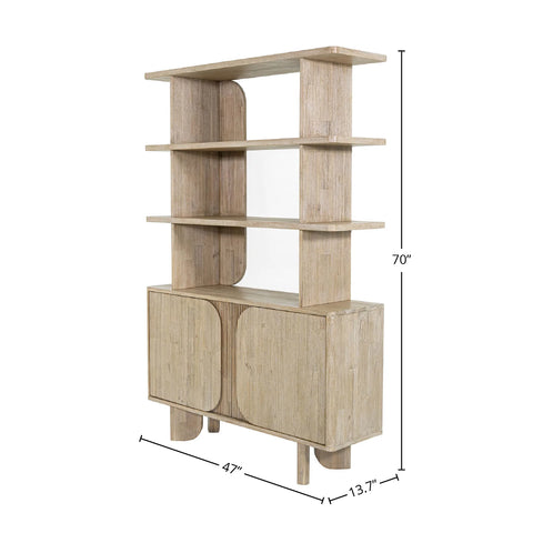 Haru Solid Acacia Wood Bookcase-6