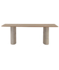 Hedron Mango Wood Marble Dining Table-1